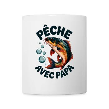 Pêche avec papa T-shirt de pêche pour enfants - Mug blanc - blanc - Devant