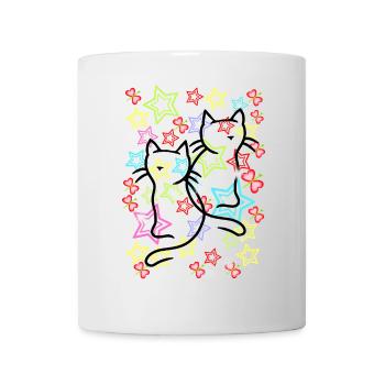 Vintage Katze Retro Katzen Kinder 60er - Tasse - Weiß - Vorne