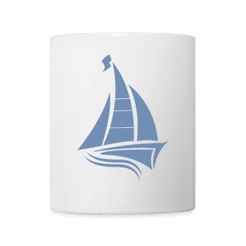 voilier voilier sailor silhouette minimaliste - Mug blanc - blanc - Devant