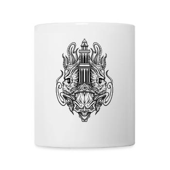 Démon de la tour occulte – Art gothique de la symétrie sombre - Mug blanc - blanc - Devant