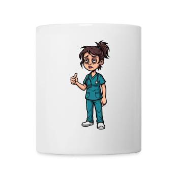 Night duty heroine with dark circles under the eyes - Mug - white - Front