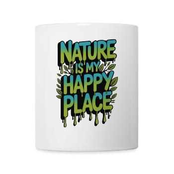 Die Natur ist mein glücklicher Ort - Tasse - Weiß - Vorne