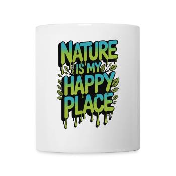 Die Natur ist mein glücklicher Ort - Tasse - Weiß - Vorne