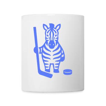 Minimalistisches Zebra Eishockey Silhouette Design - Tasse - Weiß - Vorne