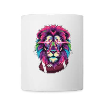 Funny Lion Football Fan - Mug - white - Front