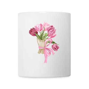 Vintage floral arrangement with pastel colors - Mug - white - Front