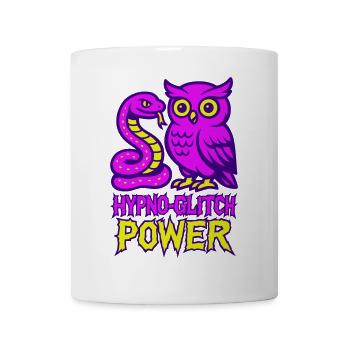 Hypno Glitch Power Owl - Tasse - Weiß - Vorne