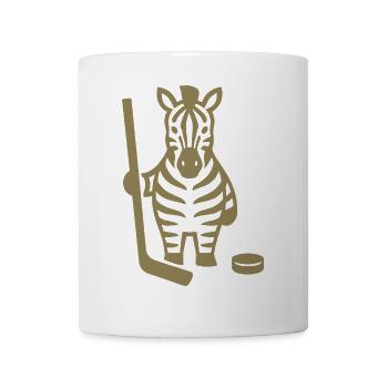 Minimalistisches Zebra Eishockey Silhouette Design - Tasse - Weiß - Vorne