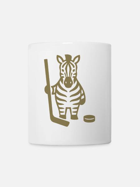 Minimalistisches Zebra Eishockey Silhouette Design - Tasse - Weiß