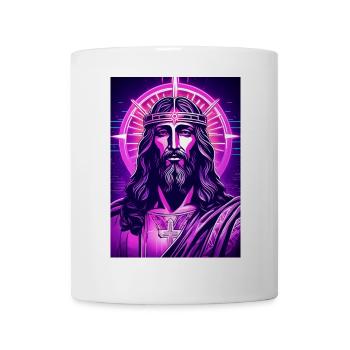 Neon Jesus with halo - Mug - white - Front