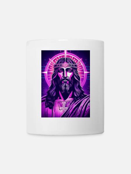 Néon Jésus avec halo - Mug blanc - blanc