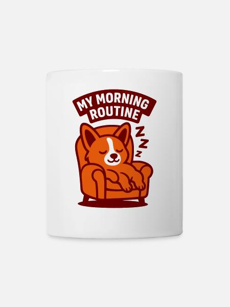 Morning Routine Dog - Tasse - Weiß