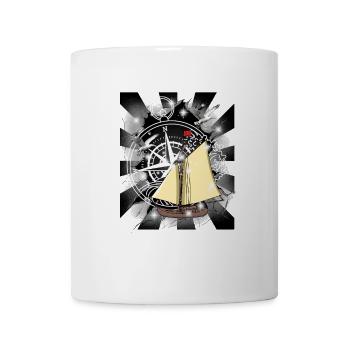 Retro Sailing Ship Ship Compass - Mug - white - Front