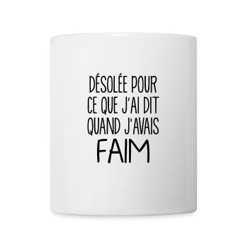 JE M'ENERVE QUAND J'AI FAIM - Mug blanc - blanc - Devant
