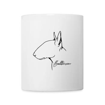 Bullterrier Profil Hunde Hund Wilsigns - Tasse - Weiß - Vorne