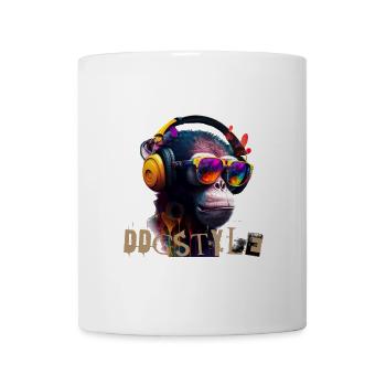 Hip-Hop Affe mit VR Brille und Kopfhörern - Tasse - Weiß - Vorne