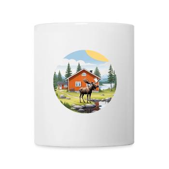 Naturleben Schweden Logo Elch Blog Haus Natur - Tasse - Weiß - Vorne