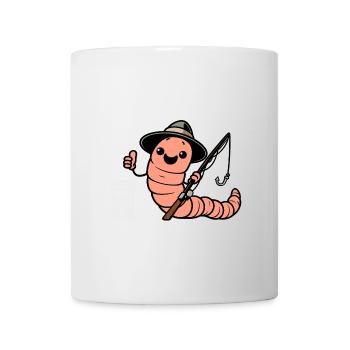 Chapeau de pêche au ver de pêcheur Crochet de ver de terre Fisherman - Mug blanc - blanc - Devant