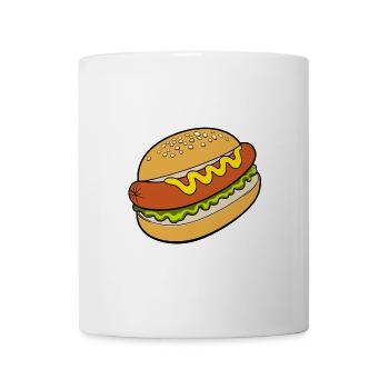 Délicieuse Bratwurst Brötchen Mustard Cuisine de rue allemande - Mug blanc - blanc - Devant