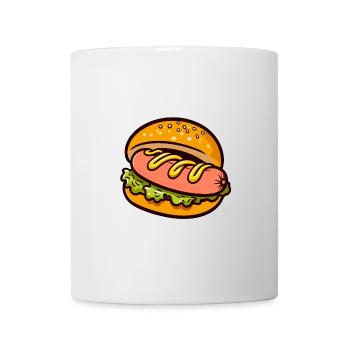 Délicieuse Bratwurst Brötchen Mustard Cuisine de rue allemande - Mug blanc - blanc - Devant