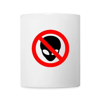 Grey Aliens Prohibited Sign - Mug - white - Front