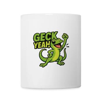 Geck Yeah Gecko Shirt - Tasse - Weiß - Vorne