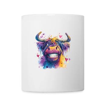 Funky Bunte Kuh in Aquarell - Tasse - Weiß - Vorne