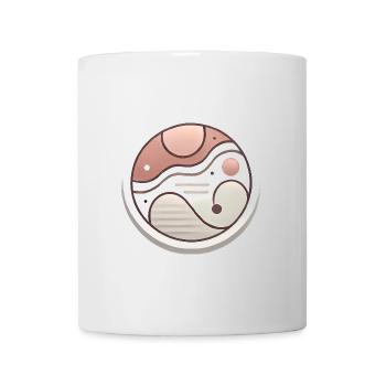 Minimalistisches abstraktes Abzeichen-Design - Tasse - Weiß - Vorne