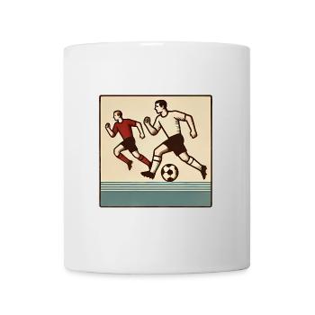 Vintage Fußballspieler Laufen Kunst - Tasse - Weiß - Vorne
