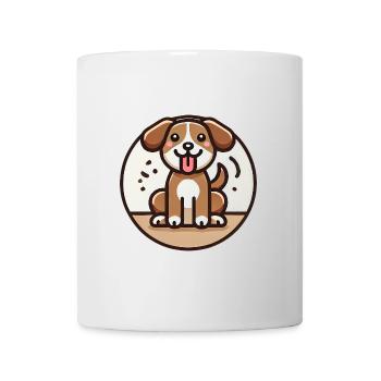 Playful Cartoon Dog Design - Mug - white - Front