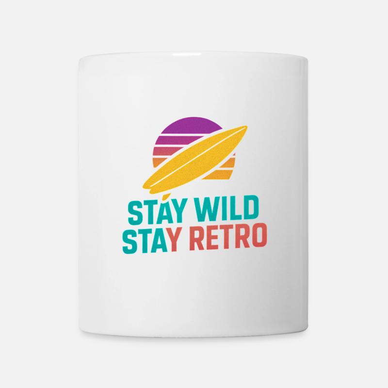 Stay Wild Stay Retro Surf - Mug - white