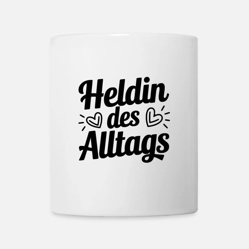 Statement Shirt: Heldin - Tasse - Weiß