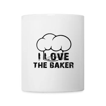 Ich liebe den Bäcker mit Bäckermütze und Spruch - Tasse - Weiß - Vorne
