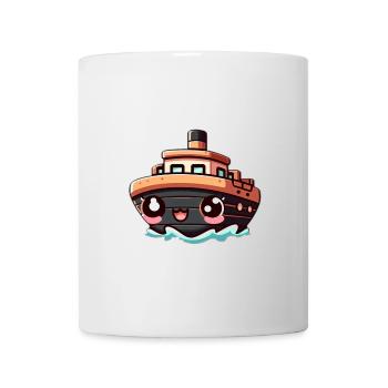 Cheerful ship with eyes - Mug - white - Front