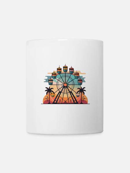 Sunset Ferris Wheel Travel Vibe - Tasse - Weiß