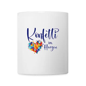 Köln Karneval Alaaf Jeck Party Konfetti Herz - Tasse - Weiß - Vorne