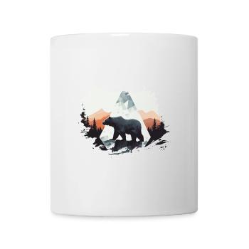 Abstrakter Bär in den Bergen - Tasse - Weiß - Vorne