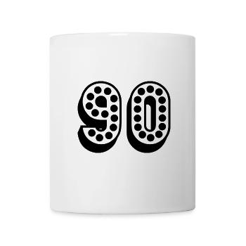 90. 90 ANS. 90e ANNIVERSAIRE. ANNIVERSAIRE 90 ANS. - Mug blanc - blanc - Devant