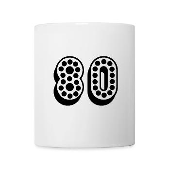 80. 80 YEARS. 80th ANNIVERSARY. 80 YEARS ANNIVERSARY. - Mug - white - Front