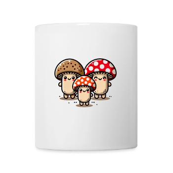 Funny Cute Mushroom Cartoon Design - Mug - white - Front