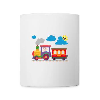 Petite locomotive avec bébé | Petit conducteur de train - Mug blanc - blanc - Devant