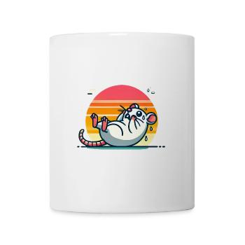 Drôle d’anxiété dessin animé Rat Design - Mug blanc - blanc - Devant