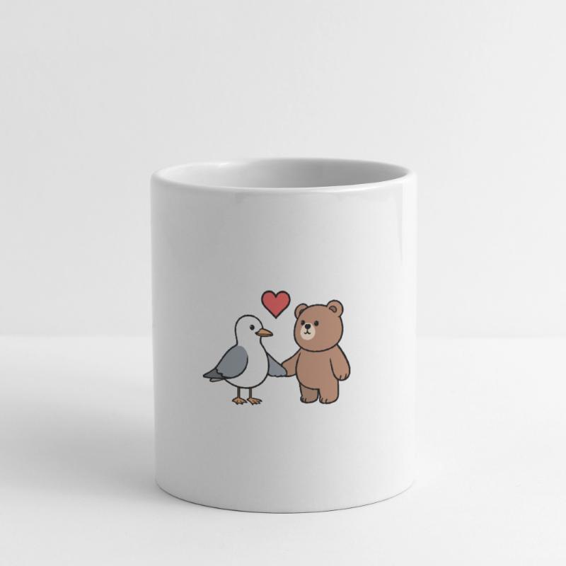 Möwe Braun Bär Freundschaft Liebe Herz Hände halte Tasse