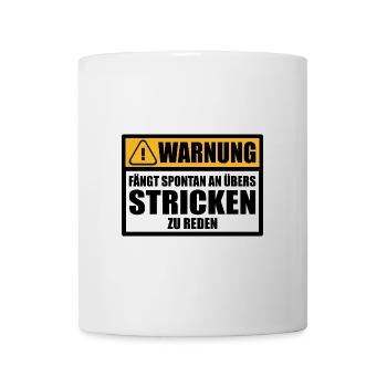 Stricken Wolle Sprüche Lustig witzige mit Humor - Tasse - Weiß - Vorne
