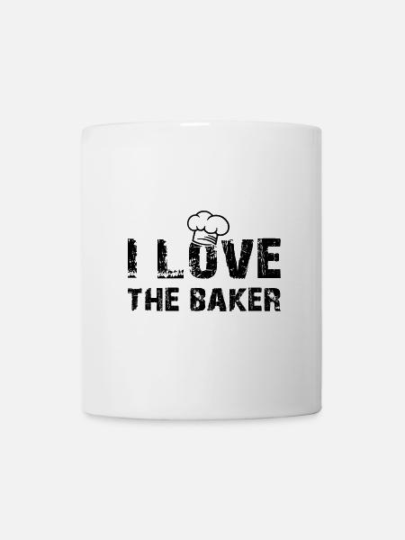 Ich liebe den Bäcker mit Bäckermütze und Spruch - Tasse - Weiß