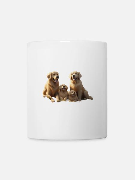 Porträt der goldenen Familienwelpen - Tasse - Weiß