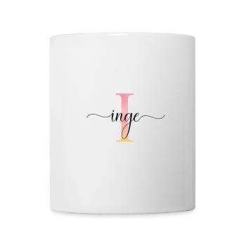 I | Monogramm | Name | Inge |Watercolor - Tasse - Weiß - Vorne
