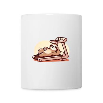 Entspanntes Faultier auf dem Laufband-Design - Tasse - Weiß - Vorne