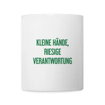 Small Hands, Huge Responsibility Parent Saying - Mug - white - Front