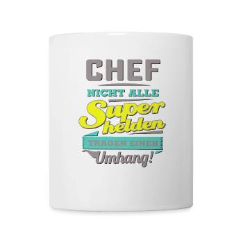 NEON Design für Superhelden - Chef - Geschenk - Tasse - Weiß - Vorne